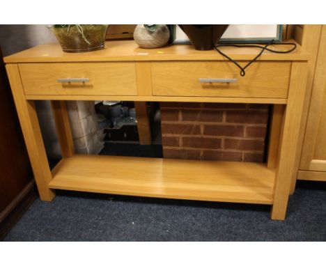 A MODERN LIGHT HALL TABLE H - 75 W -122 CM
