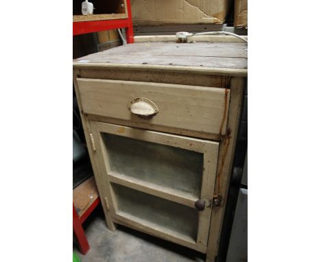 A VINTAGE SMALL MEAT SAFE / CABINET A/F