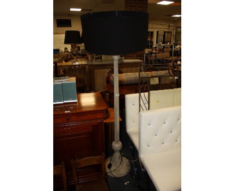 AM MODERN LIMED STANDARD LAMP AND SHADE