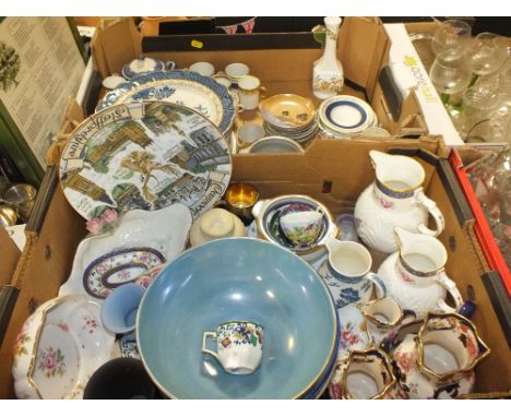 TWO TRAYS OF ASSORTED CERAMICS TO INCLUDE COALPORT, CARLTONWARE, MASONS ETC. 