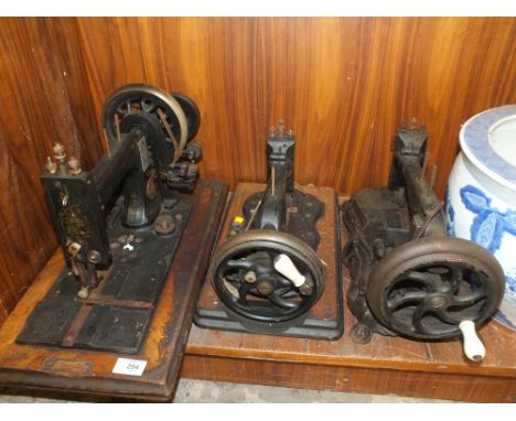 THREE VINTAGE SEWING MACHINES