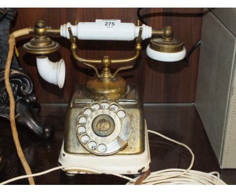 A DANISH MADE VINTAGE BRASS TELEPHONE