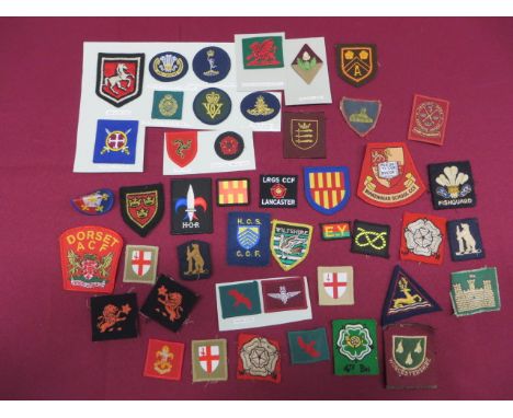 Selection of Army Cadet Force Formation Badges  including Worcestershire ... Kent ACF ... Isle of Man ... Powys ... Welbeck C