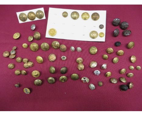 Good Selection of Indian Buttons  including KC 116 Inf ... KC Sikhs ... Vic crown 106 Bombay Light Inf ... KC 81st Inf ... 10