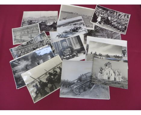 Good Selection of WW2 Russian Press Photographs  including Zhukov ... Rehabilitation of Stalingrad ... Russian machine gun te