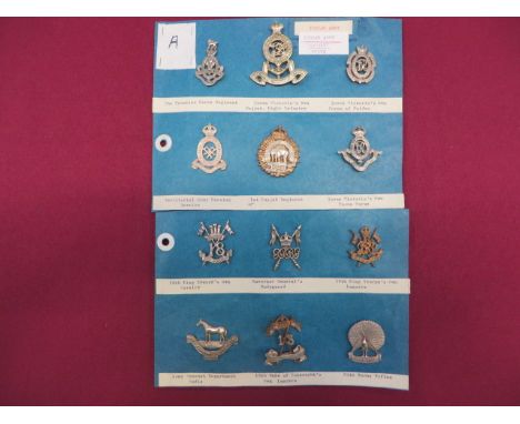 Selection of Indian Cap/Collar Badges  including cast silvered 18th K.E.O. Cavalry ... KC cast silvered Governor General’s Bo