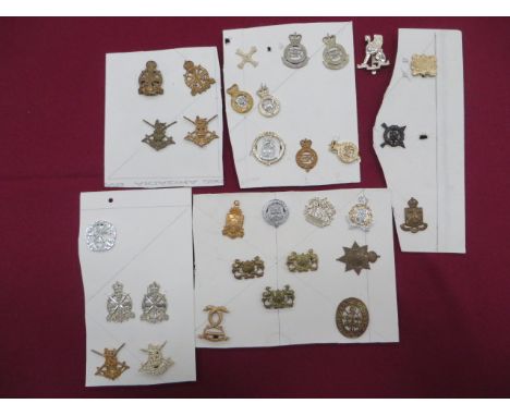 Selection of Schools’ Badges  including blackened Harrow Rifles ... Chrome Canford School OTC ... Anodised Durham University 