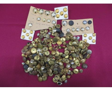 Selection of Various Buttons  including KC 24th Lancers ... KC 27th Lancers ... KC 12th Lancers ... Vic crown Royal Navy ... 