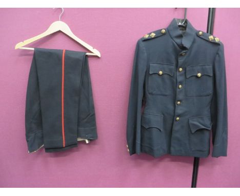 Royal West Kent Officer’s Patrol Tunic  dark blue single breasted high collar tunic. Patch chest pockets with buttoned flaps.