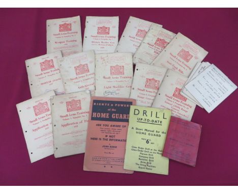 Good Selection of Military WW2 Small Arms Pamphlets  including Vol 1 No 4 Light Machine Gun (Bren) 1939 ... Vol 1 No 6 Anti A