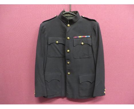 General’s Blue Patrol Tunic  dark blue single breasted high collar tunic. Patch chest pockets with buttoned flaps. Lower patc