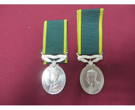 Two Territorial Efficiency Medals  consisting George V example named to “2558727 Sjt R. G. Phillips R. Signals” ... George VI