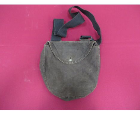 Slade Wallace Pattern Rifles Haversack  blackened heavy line half oval pack with envelope sides. Half oval top flap secured b