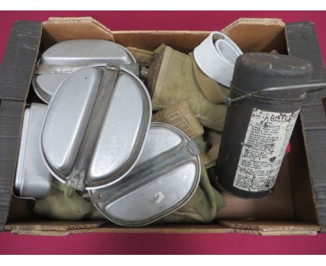 Quantity of British and American Equipment  including 1945 dated Air crew/ Para thermos flask ... Webbing spare barrel case .