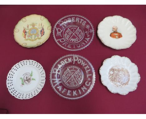 Selection of Boer War Period Plates  consisting glass Baden Powell Mafeking Relieved 1900 plate ... Similar Roberts Pretoria 