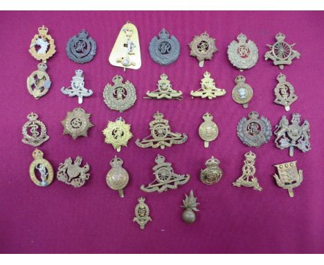 Selection of Corps Cap Badges  including KC brass General List ... KC brass Pioneer Corps ... KC brass Royal Engineers ... KC