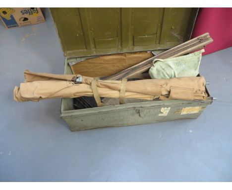 Selection of WW2 Officer Equipment  consisting folding wooden wash stand complete with two canvas bowls, one dated “1942” ...