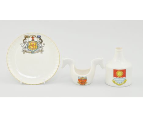 Quantity of Goss and Crested china, to included a Weston Supermare model of a sack bottle, a Margate tea cup and other variou