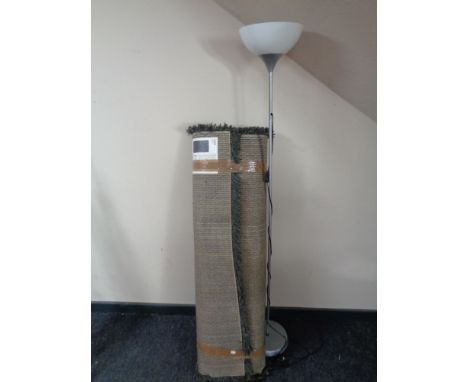 An Ikea Gasper 133 x 195 shaggy pile rug together with a floor lamp. 