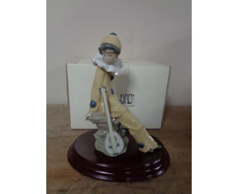 A boxed Nao figure 1054 Pierrot with mandolin 