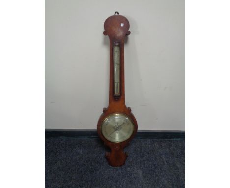 An antique mahogany banjo barometer by B. Fontana of Lincoln 