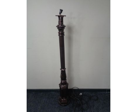 A cast metal standard lamp in the form of a street lamp (no shade). 