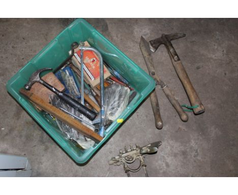 A SMALL SELECTION OF HAND TOOLS ETC.