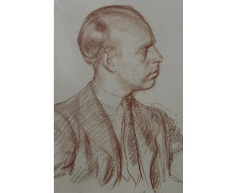 A FRAMED AND GLAZED PENCIL PORTRAIT SKETCH OF A MALE, SIGNED AND DATED 1940 LOWER RIGHT, OVERALL 74 X 53.5 CM
