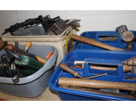 FOUR TRAYS OF HAND TOOLS