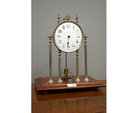 'Scott's Electric Clock', early 20th century electric magnetic mantel clock, circular Roman dial on chrome column supports, N