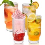 RRP £19.58 ANOTION Vintage Hobnail Drinking Glasses Set of 4