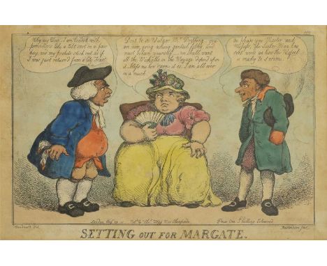 Thomas Rowlandson (1757-1827) after George Moutard Woodward (c.1760-1806)'Setting out for Margate'hand-coloured engraving on 