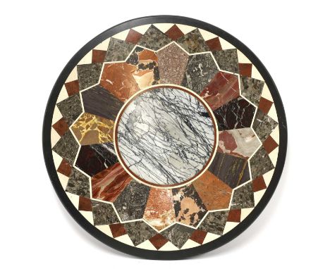 An Italian specimen marble tabletop,19th century,52cm diameterCondition report: Blank holes to reverse, light scratches, over