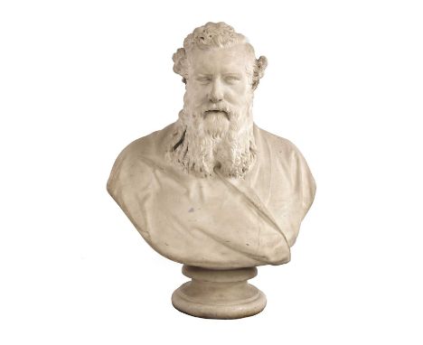 Henry Weekes RA (1807-1877),a marble bust of a bearded Victorian gentleman, signed on the reverse 'H. WEEKES, 1870',57cm wide