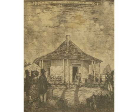 A portfolio of engravings of Maori, Australian and early American interestto include:Gate Lodge at Winbourne Mulgoa, New Sout