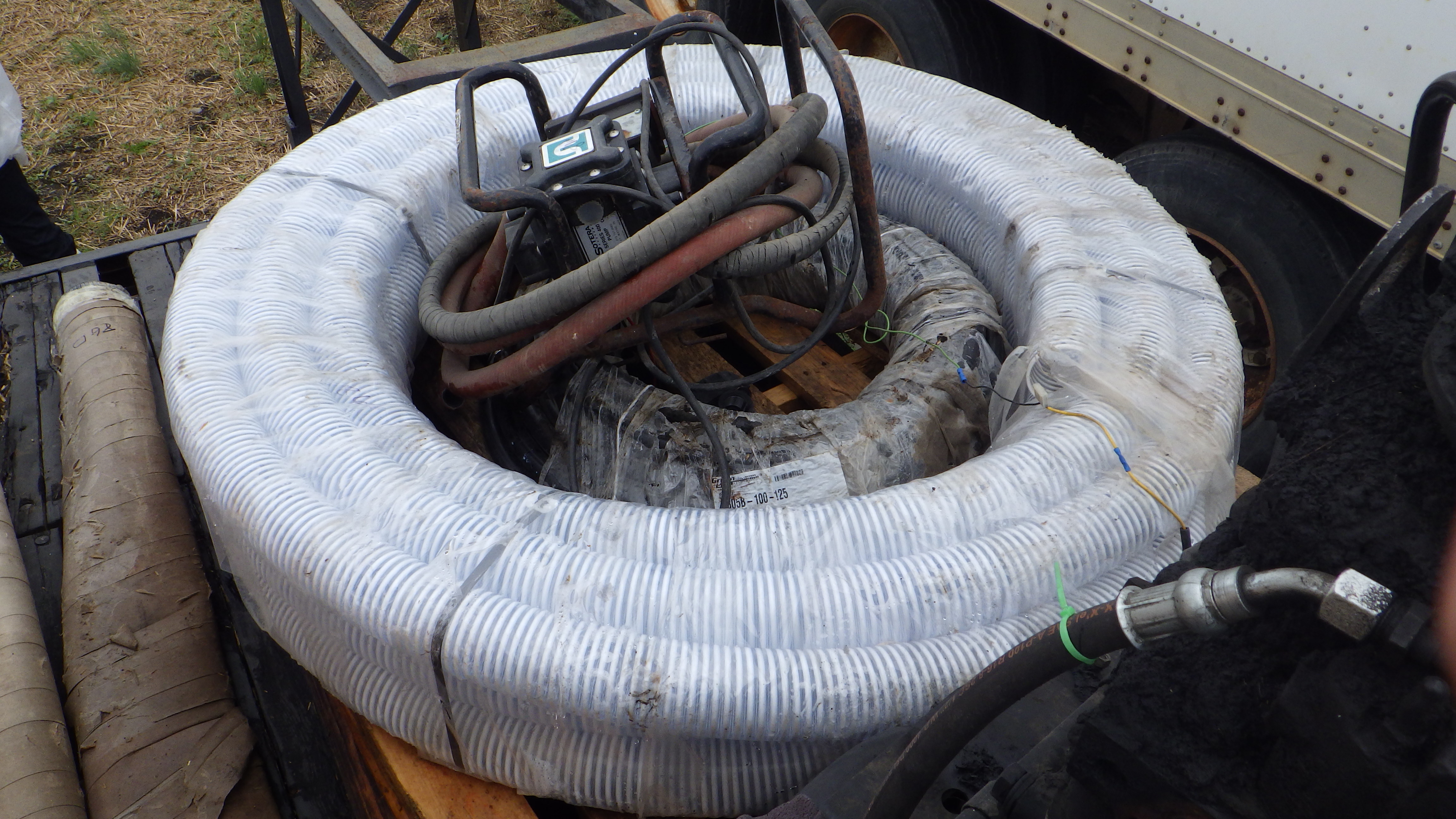 New 50' 3" air seeder hose, 100' black 1" rubber air seeder hose and