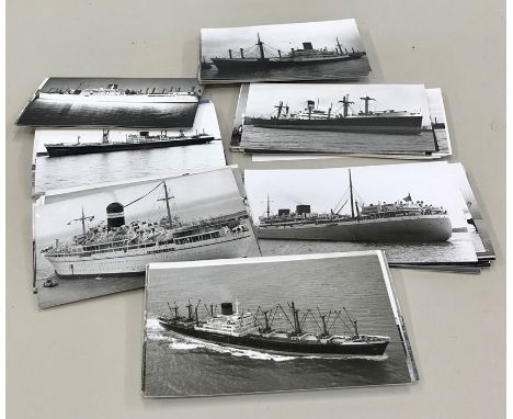 Large collection of vintage postcard size ship photographs