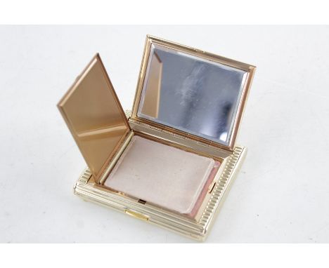 Vintage christian dior gold tone ladies vanity powder compact In origional  Box
