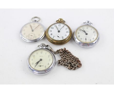 4 x Vintage gents hand wind pocket watches working Inc. Smiths, Oris
