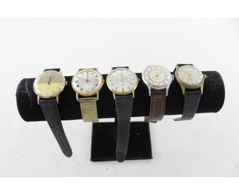 5 x Vintage Gents wristwatches hand-wind Inc Smiths, Timex Etc
