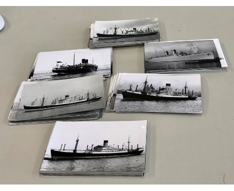 Large collection of vintage postcard size ship photographs