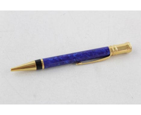 Parker Duo-Fold Blue ballpoint pen with rolled gold band 