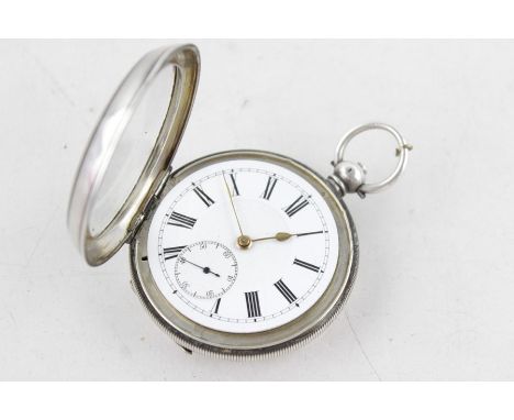 Vintage Gents stamped .935 silver pocket watch key-wind watch is ticking but no warranty given  (117g)
