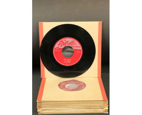 Vinyl - Rockabilly - 17 mainly 1970s re-issue singles, to include: Carl Perkins - Movie Magg / Turn Around (1973 issue, Flip 