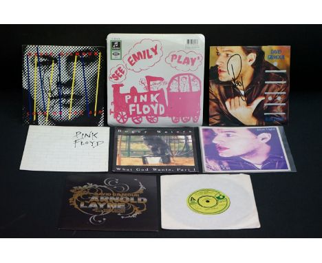 Vinyl &amp; Autograph – 8 Pink Floyd and members singles to include Pink Floyd - See Emily Play (UK 2013,  Limited Edition, R