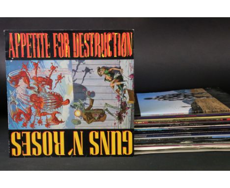 Vinyl - Collection of 12 rock LPs and 30 dance related 12" singles to include Guns N Roses Appetite For Destruction withdrawn
