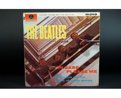 Vinyl - The Beatles Please Please Me rare UK mono early pressing on Parlophone PMC 1202 with gold lettering.  Stampers side o