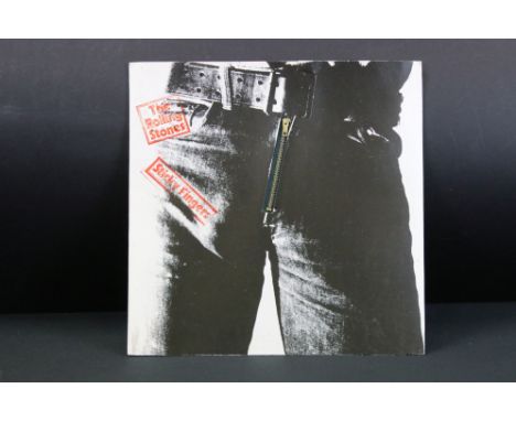 Vinyl - Rolling Stones Sticky Fingers LP on COC59100, zip sleeve matrices A4/B3, insert intact (ex), sleeve and vinyl vg++ 