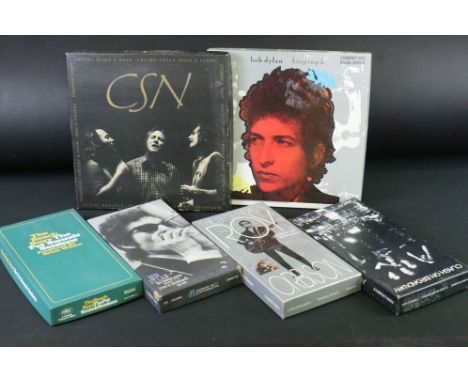 CDs - 6 CD box sets to include Bob Dylan x 2, Crosby Stills &amp; Nash, Clash On Broadway, Roy Orbison, Beach Boys 