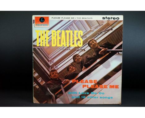 Vinyl - The Beatles Please Please Me PCS 3042 extremely rare third Stereo pressing with 33 1/3 to black and yellow Parlophone